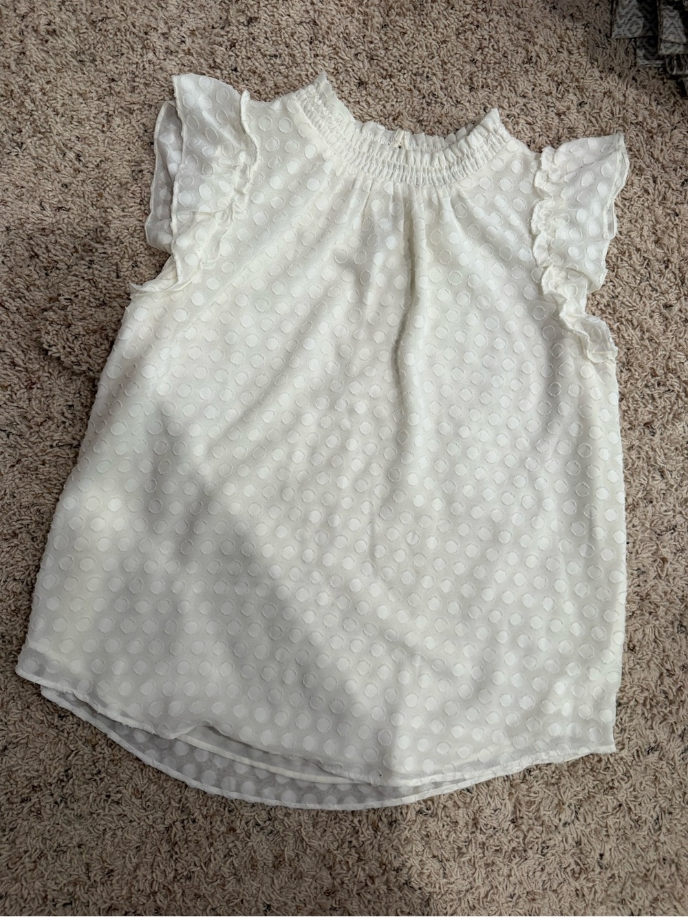 LOFT Women’s Cream Ruffle Shirt